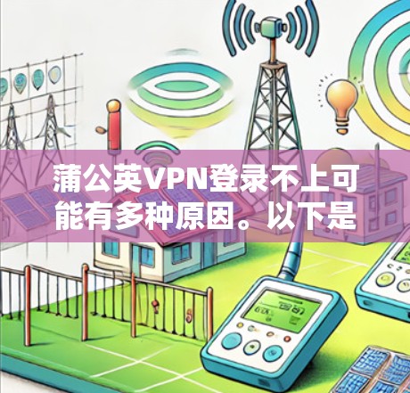 蒲公英VPN登录不上可能有多种原因。以下是一步步的解决方案