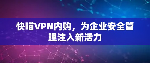 快喵VPN内购,为企业安全管理注入新活力
