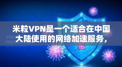 米粒VPN是一个适合在中国大陆使用的网络加速服务,它提供了快速的访问速度和稳定的连接。以下是对米粒VPN的综合分析