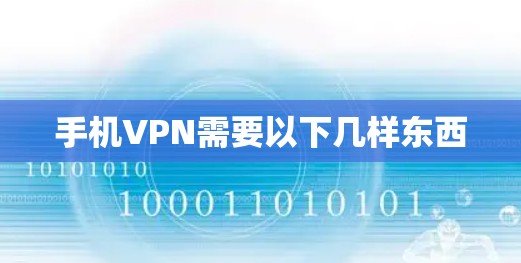 手机VPN需要以下几样东西