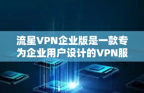 流星VPN企业版是一款专为企业用户设计的VPN服务，提供高性能、高安全性的网络连接解决方案。以下是流星VPN企业版的一些主要功能和特点