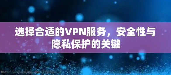 选择合适的VPN服务，安全性与隐私保护的关键