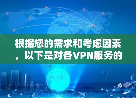 根据您的需求和考虑因素，以下是对各VPN服务的简要分析和推荐