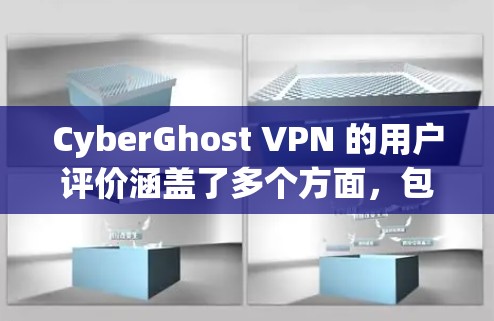 CyberGhost VPN 的用户评价涵盖了多个方面，包括速度、隐私保护、服务器分布、客户端质量、价格、客服支持和兼容性等。以下是对这些方面的总结